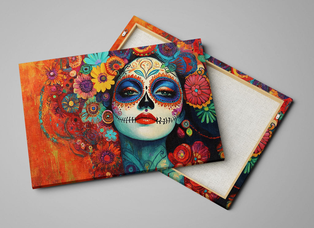 Day of the Dead Canvas – Extra Large Framed Canvas Print | Vibrant Mexican Wall Art