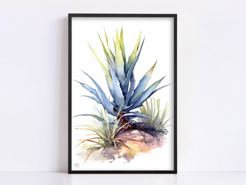 Desert Oasis: Southwest Agave Botanical Print, Giclee Print on Canvas, Artist Paper, Watercolor Paper, Available in Extra Large Sizes