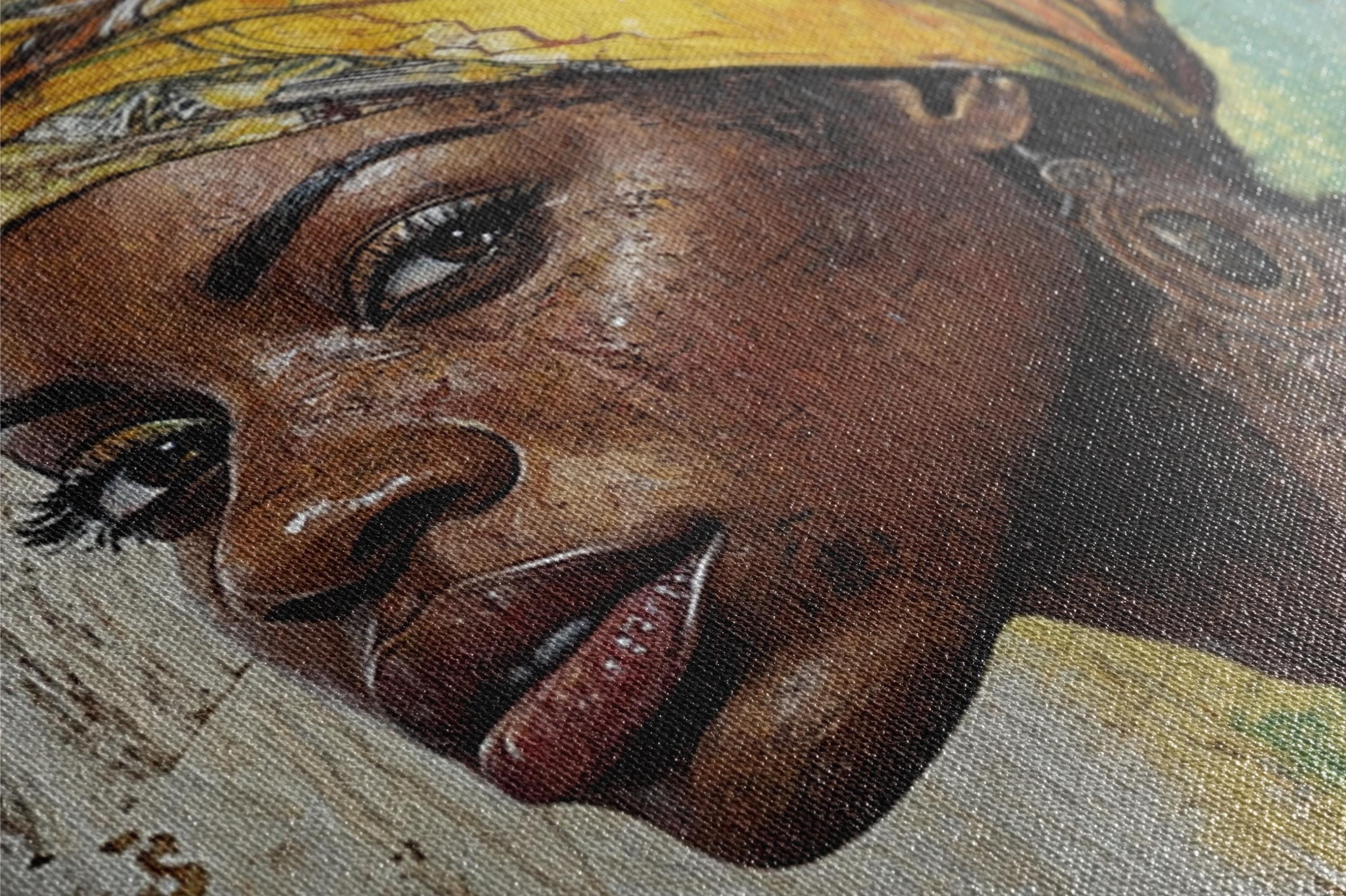 a close up of a painting of a woman's face
