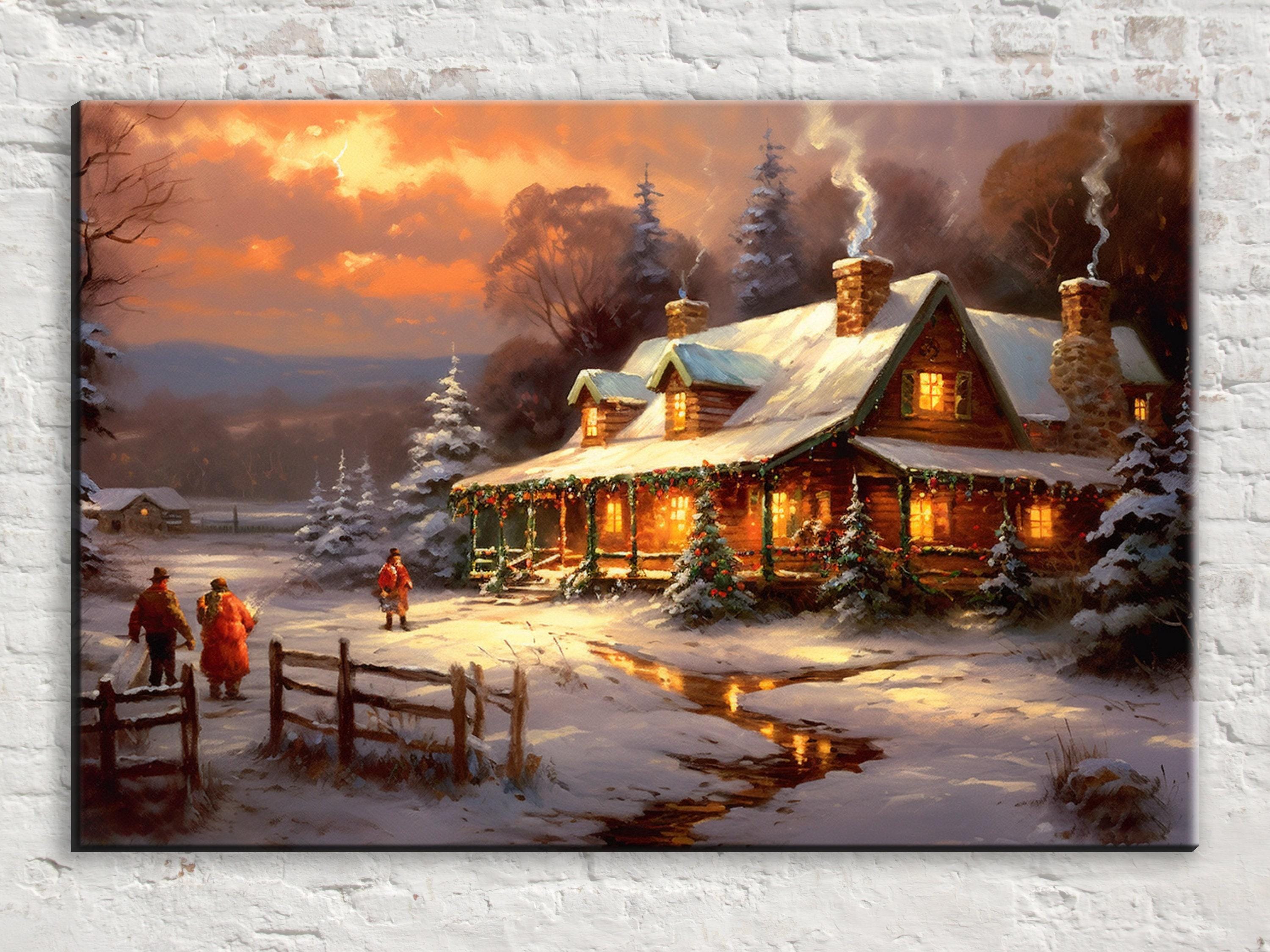 Christmas Canvas Art – Festive Holiday Wall Decor | Large Gallery Wrapped Print