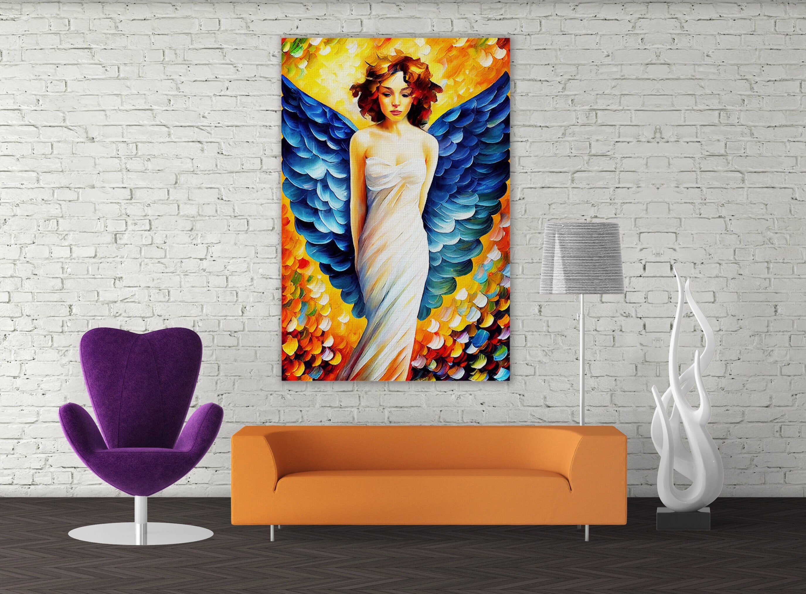 Angel Wall Art – Beautiful Spiritual Home Decor | Gallery Wrapped Canvas Print