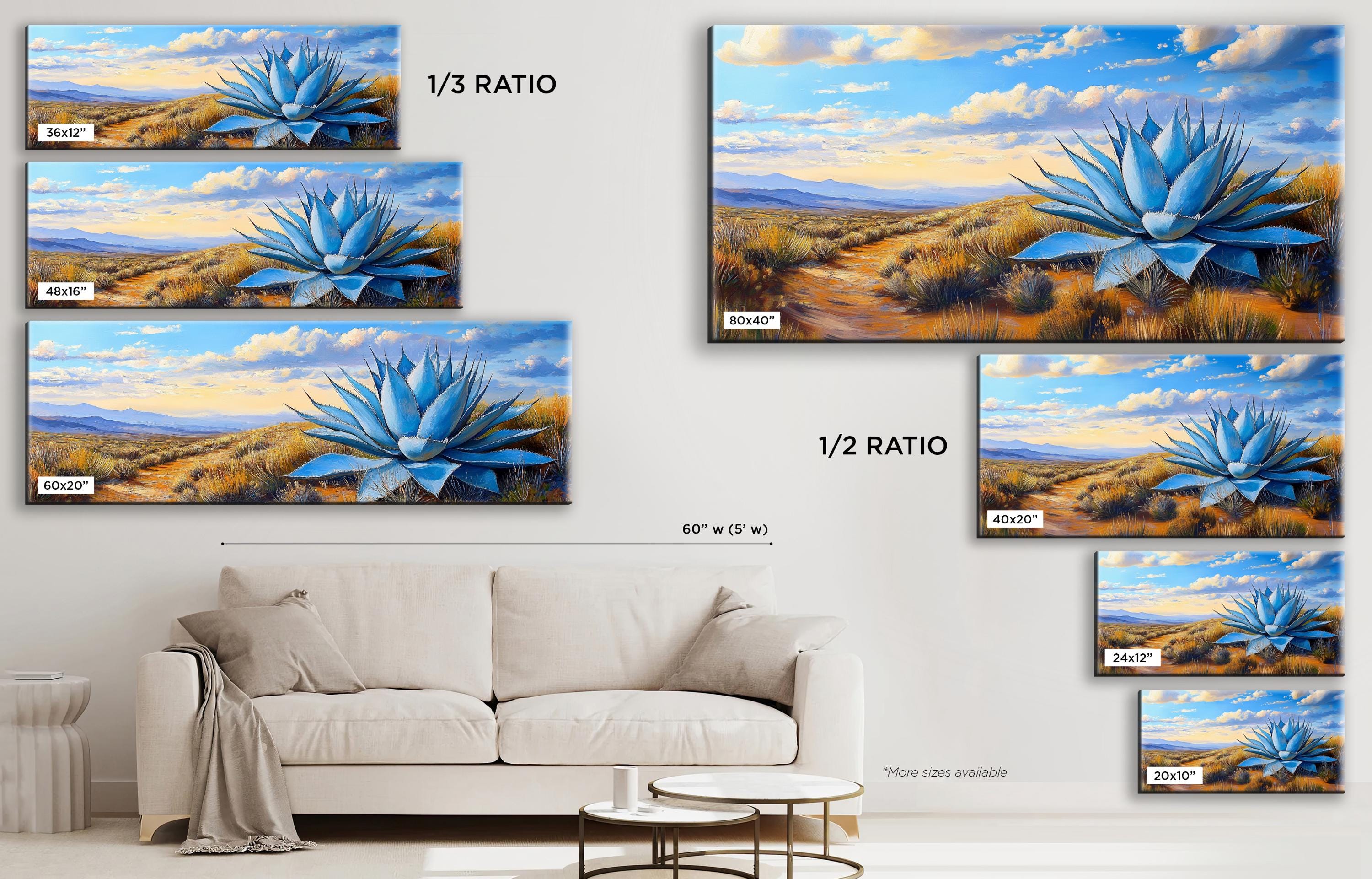 a living room with a couch and paintings on the wall
