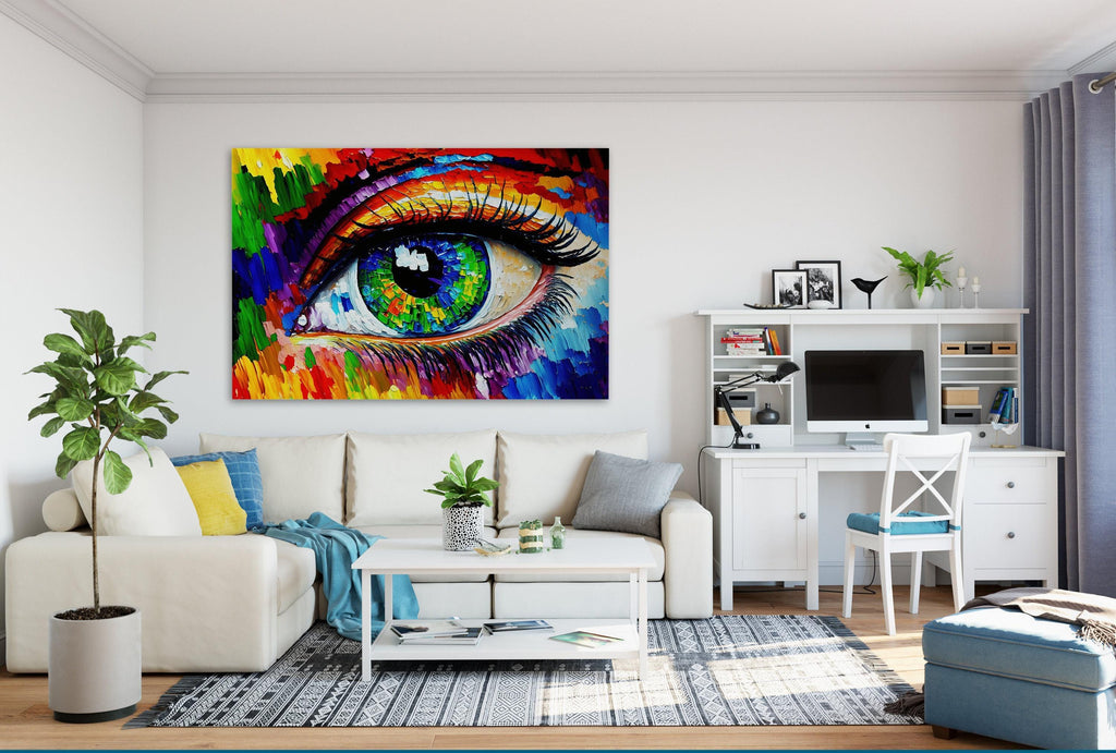 Colorful Eye Canvas - Abstract Eye Art Print | Vibrant Wall Art for Optometry Office