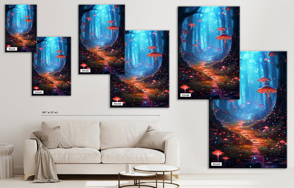 Canvas Wall Art – Enchanted Forest Print on Gallery Wrapped Canvas, Extra Large