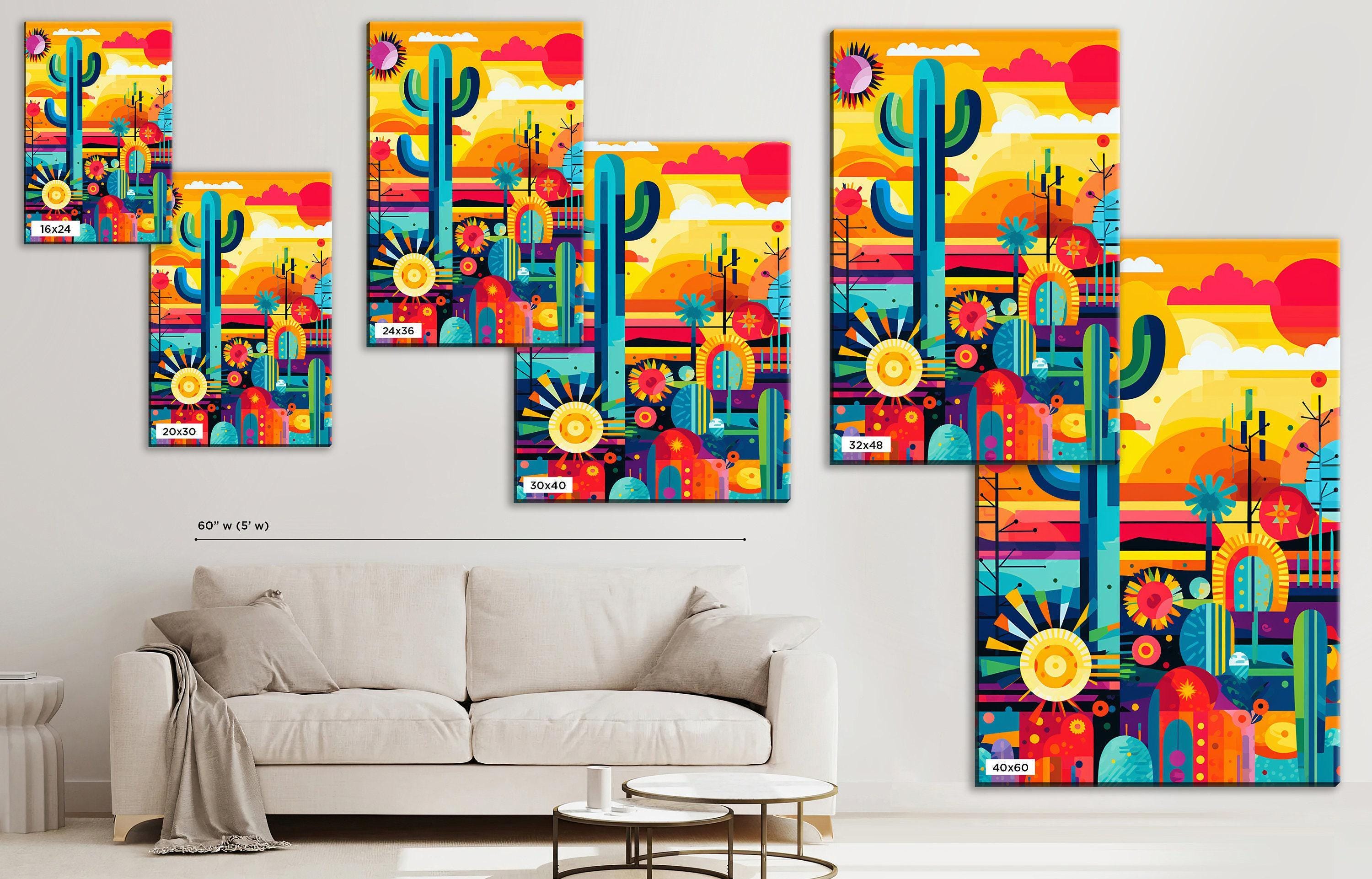 Desert Landscape Art - Geometric Desert Art | Gallery Wrapped Canvas, Ready to Hang