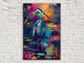 Blue Heron Canvas Art – Vibrant Wetlands Decor | Large Gallery Wrapped Canvas Print