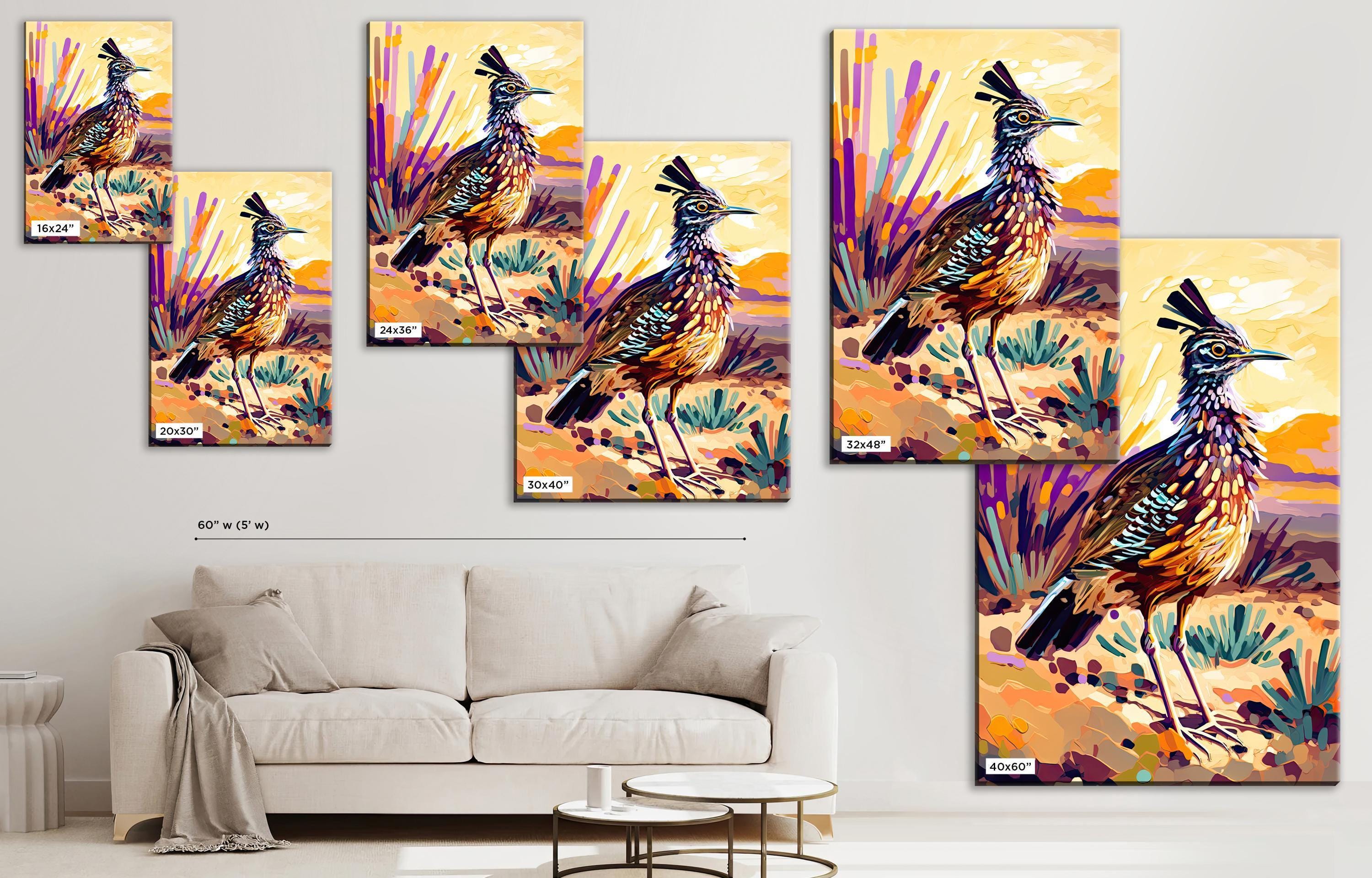 Desert Roadrunner Art – Southwest Wildlife Canvas Print | Gallery Wrapped, Ready to Hang