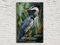 Blue Heron Wall Art – Large Canvas Art | Stained Glass Canvas, Gallery Wrapped Print