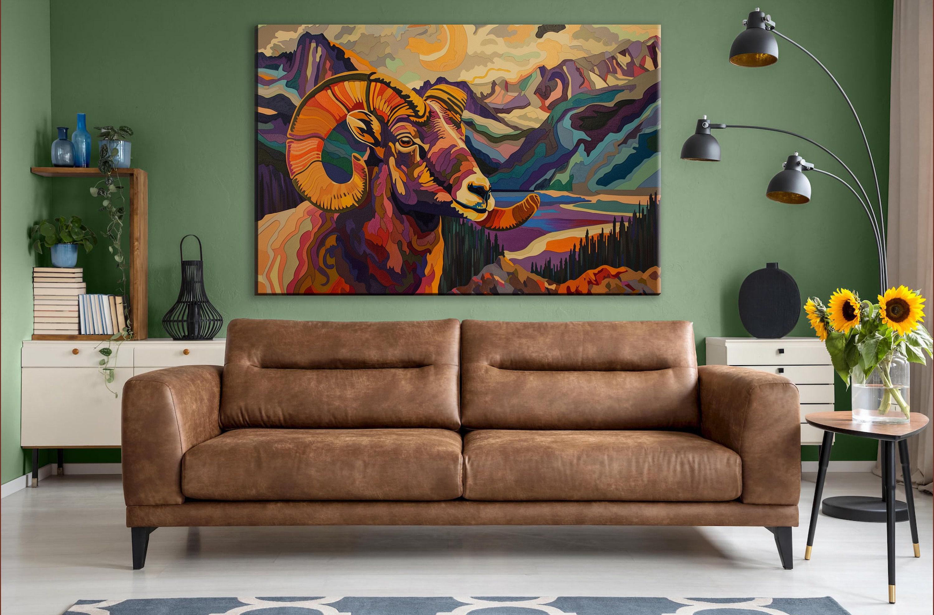 Bighorn Sheep Canvas – Vibrant Canyon Sunset Art | Gallery Wrapped, Ready to Hang