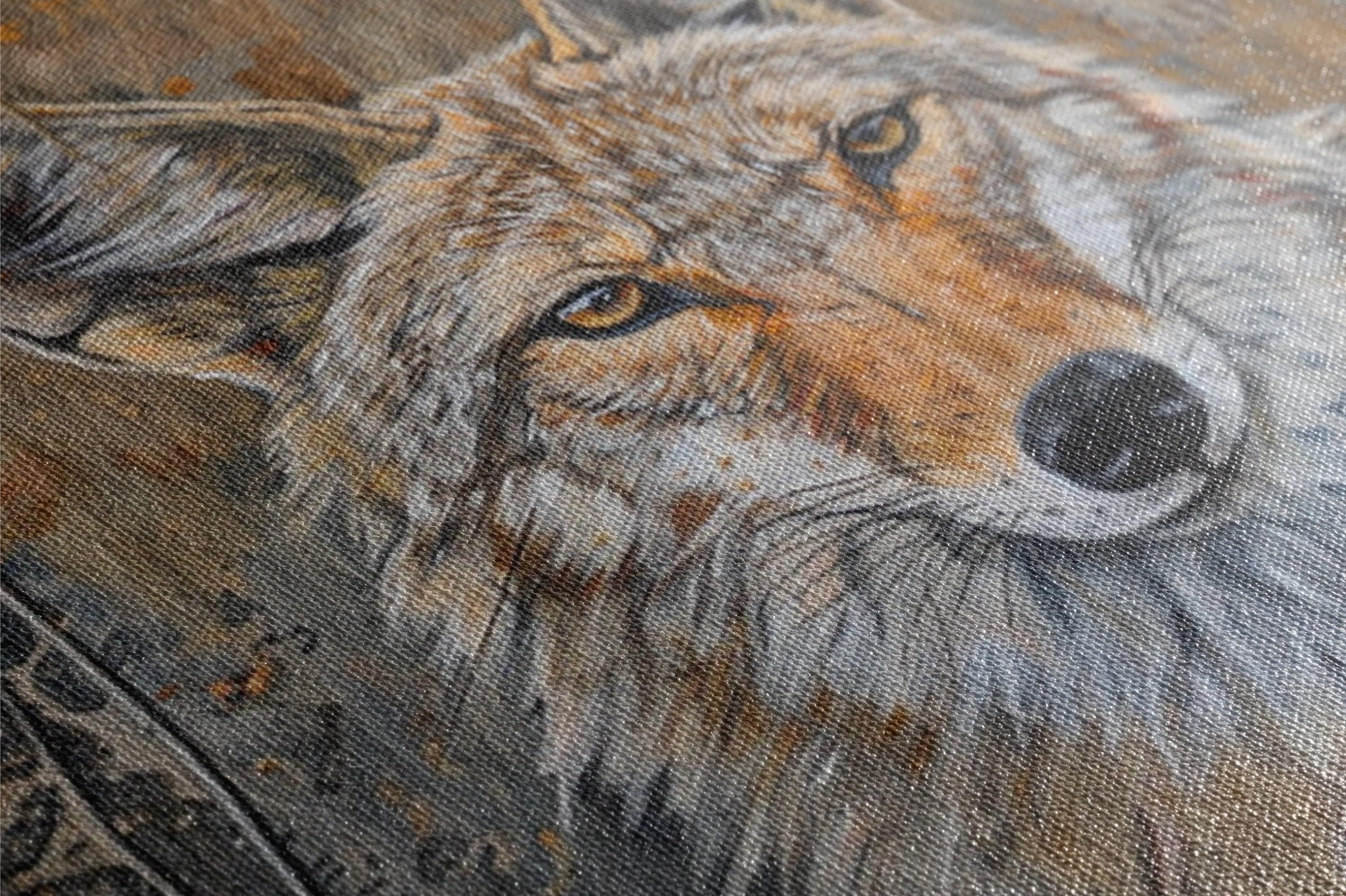 Western Texas Coyote Art | Large Canvas Art - Gallery Wrapped Canvas Ready to Hang