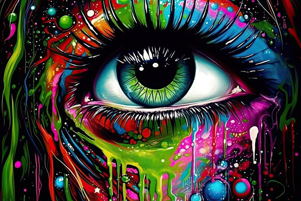 Psychedelic Eye Canvas – Trippy Eye Painting on Vibrant Gallery Ready Canvas Print