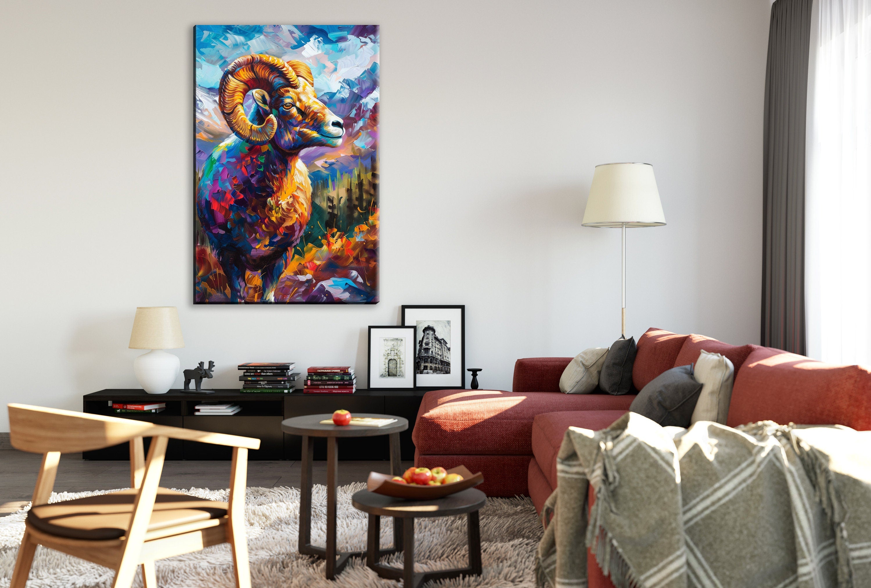 Bighorn Sheep Painting - Wildlife Canvas Art | Gallery Wrapped, Ready to Hang