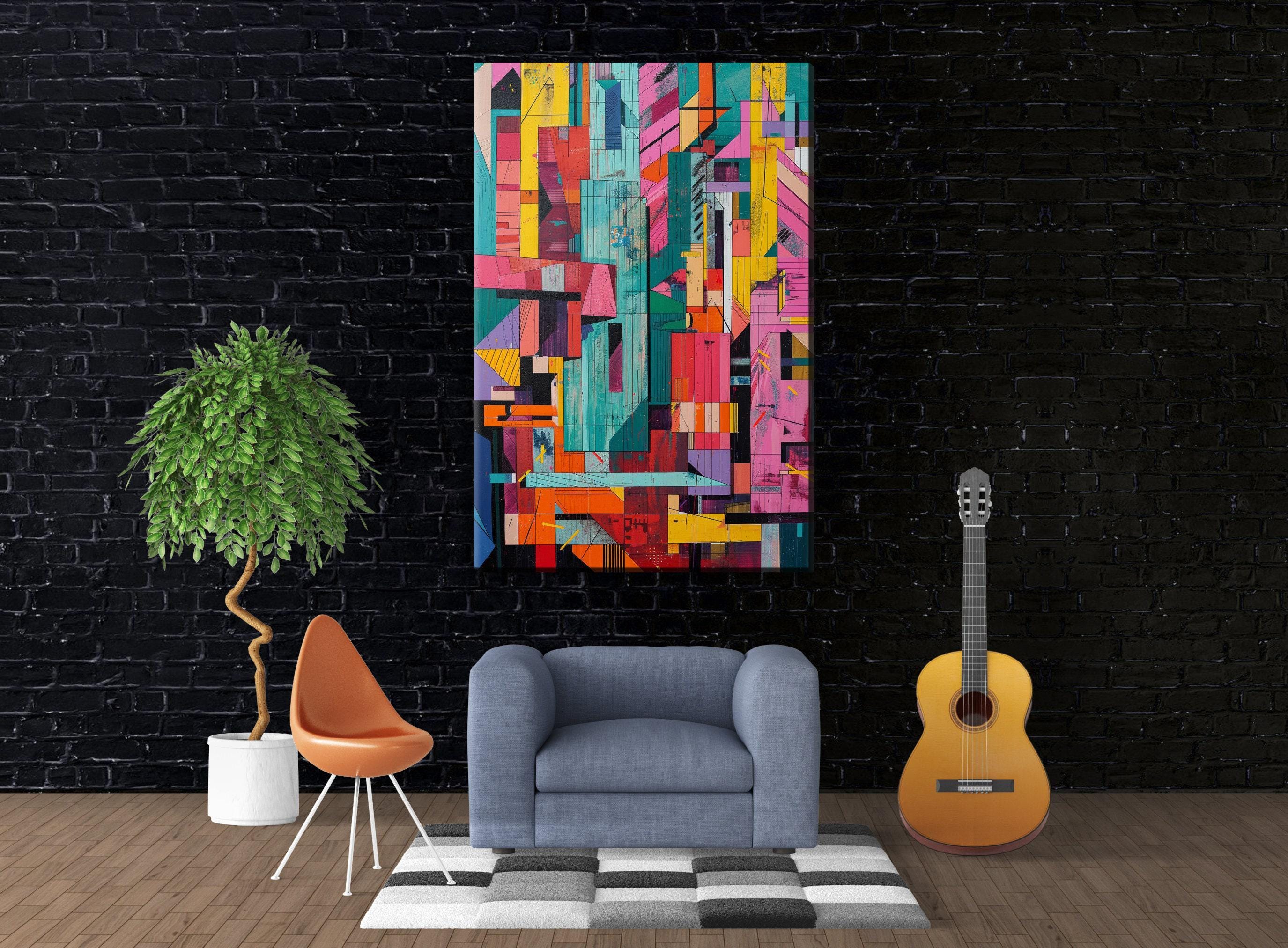Abstract Brutalism Art - Large Canvas Art | Gallery Wrapped Canvas, Ready to Hang