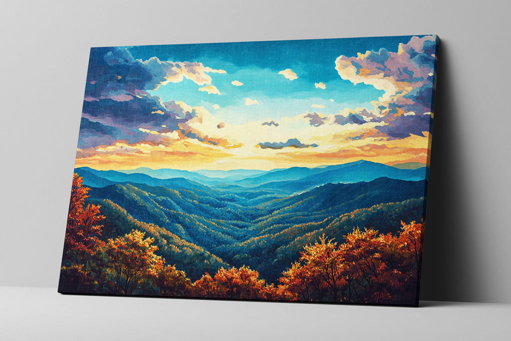 Blue Ridge Mountain Canvas - Extra Large Framed Wall Art With Fade Resistant Inks