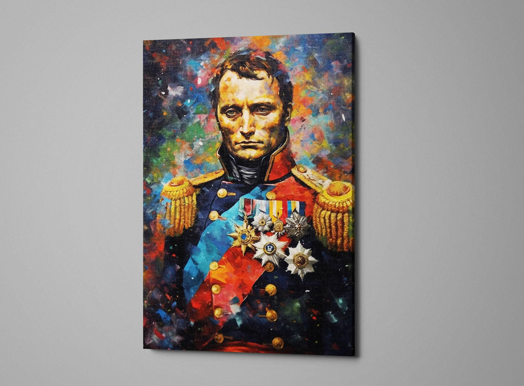 The image is a painting depicting a man wearing a military uniform with medals and insignia.