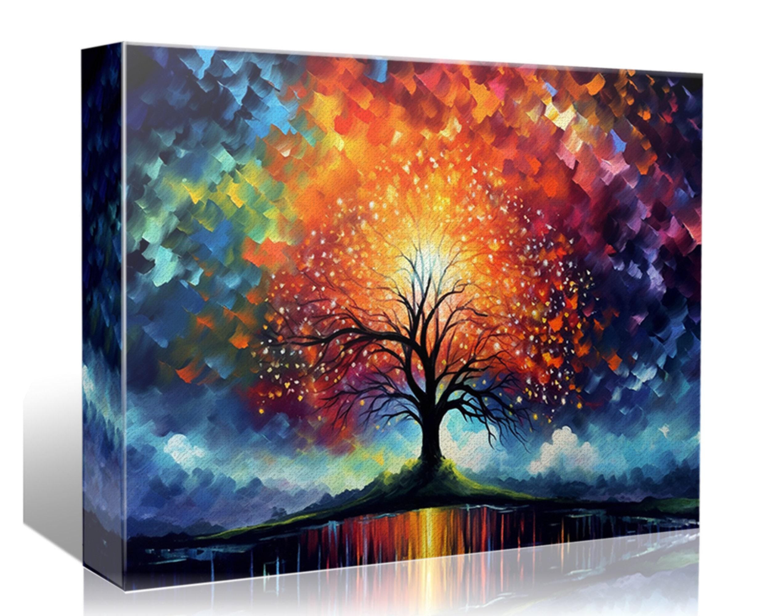 Tree of Life Canvas – Spiritual Wall Decor | Extra Large Gallery Wrapped Canvas