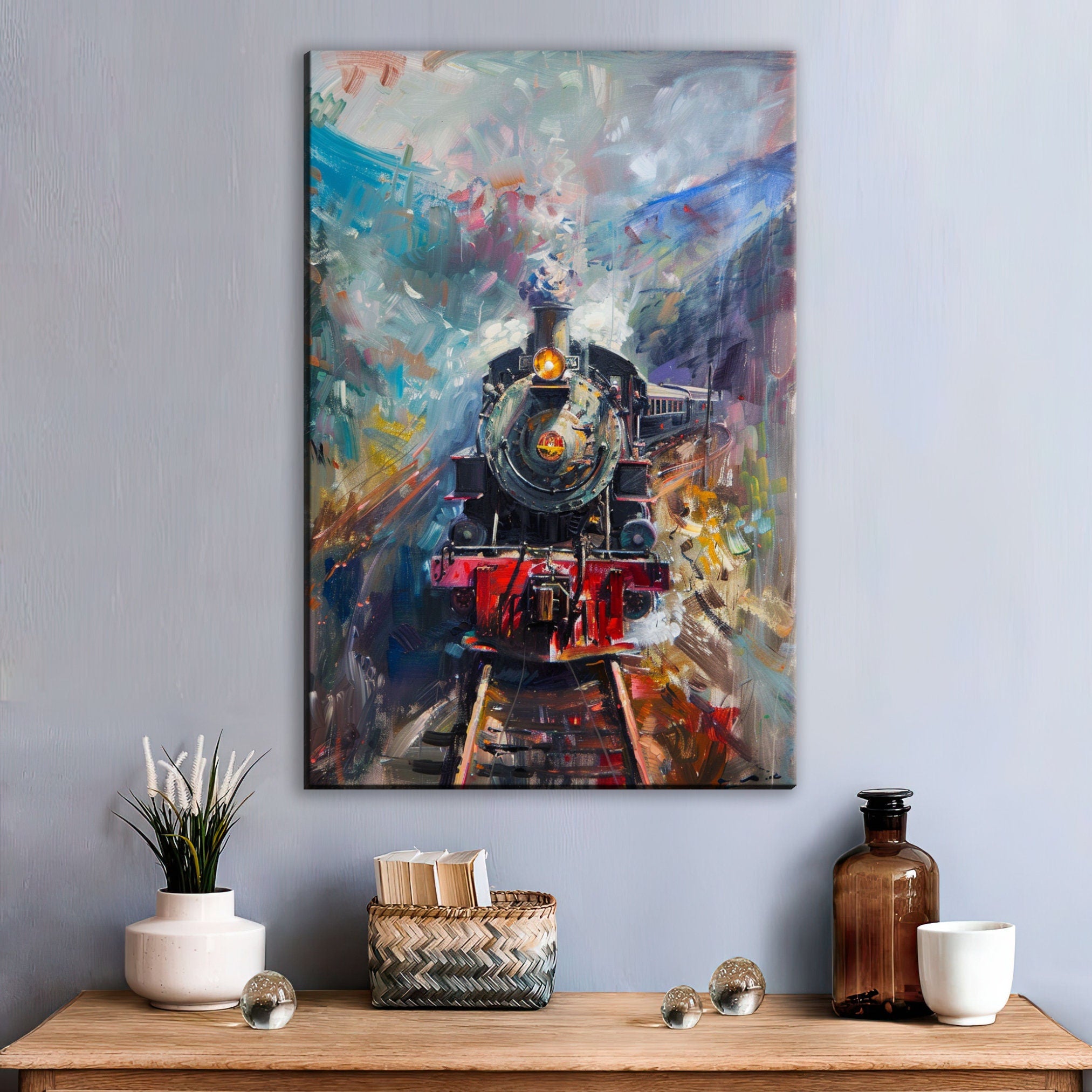 Train Wall Art – Vintage Train Canvas | Gallery Wrapped Canvas, Ready to Hang