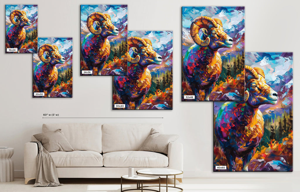 Bighorn Sheep Painting - Wildlife Canvas Art | Gallery Wrapped, Ready to Hang