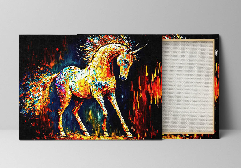 Unicorn Canvas Print - Colorful Nursery Room Art | Vibrant Giclee Print