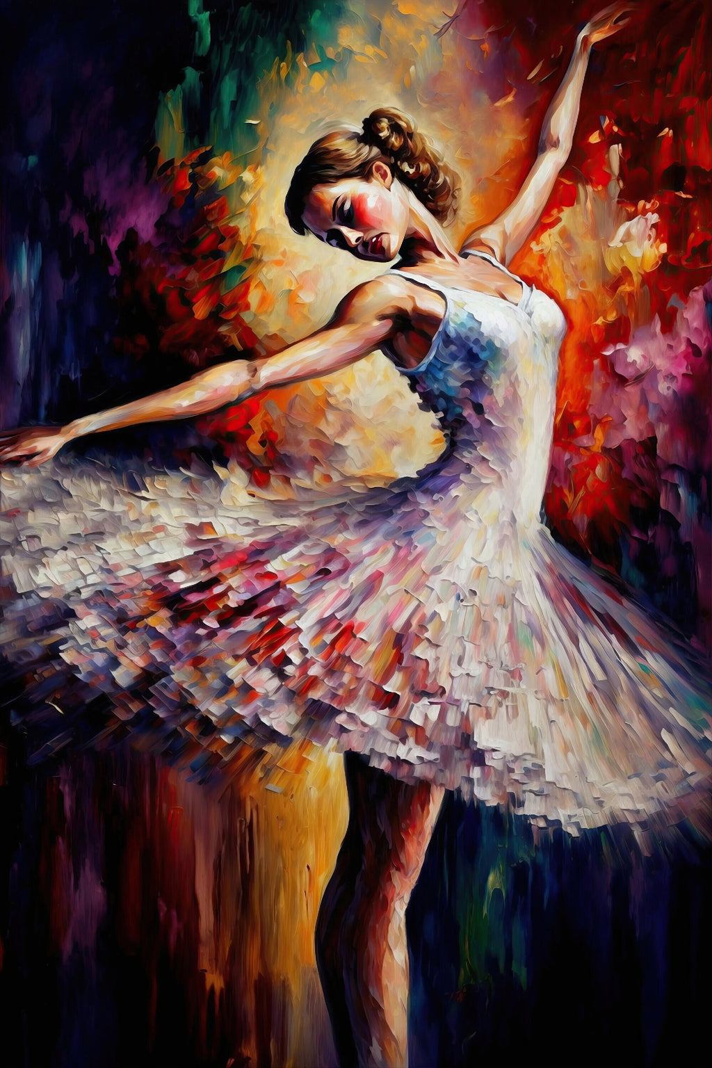 Ballerina Wall Art - High Quality Canvas Print with Wooden Frame & Scratch Resistant Coating