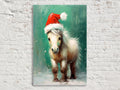 Christmas Pony Wall Art – Cute Holiday Canvas Gift | Extra Large Gallery Wrapped Print
