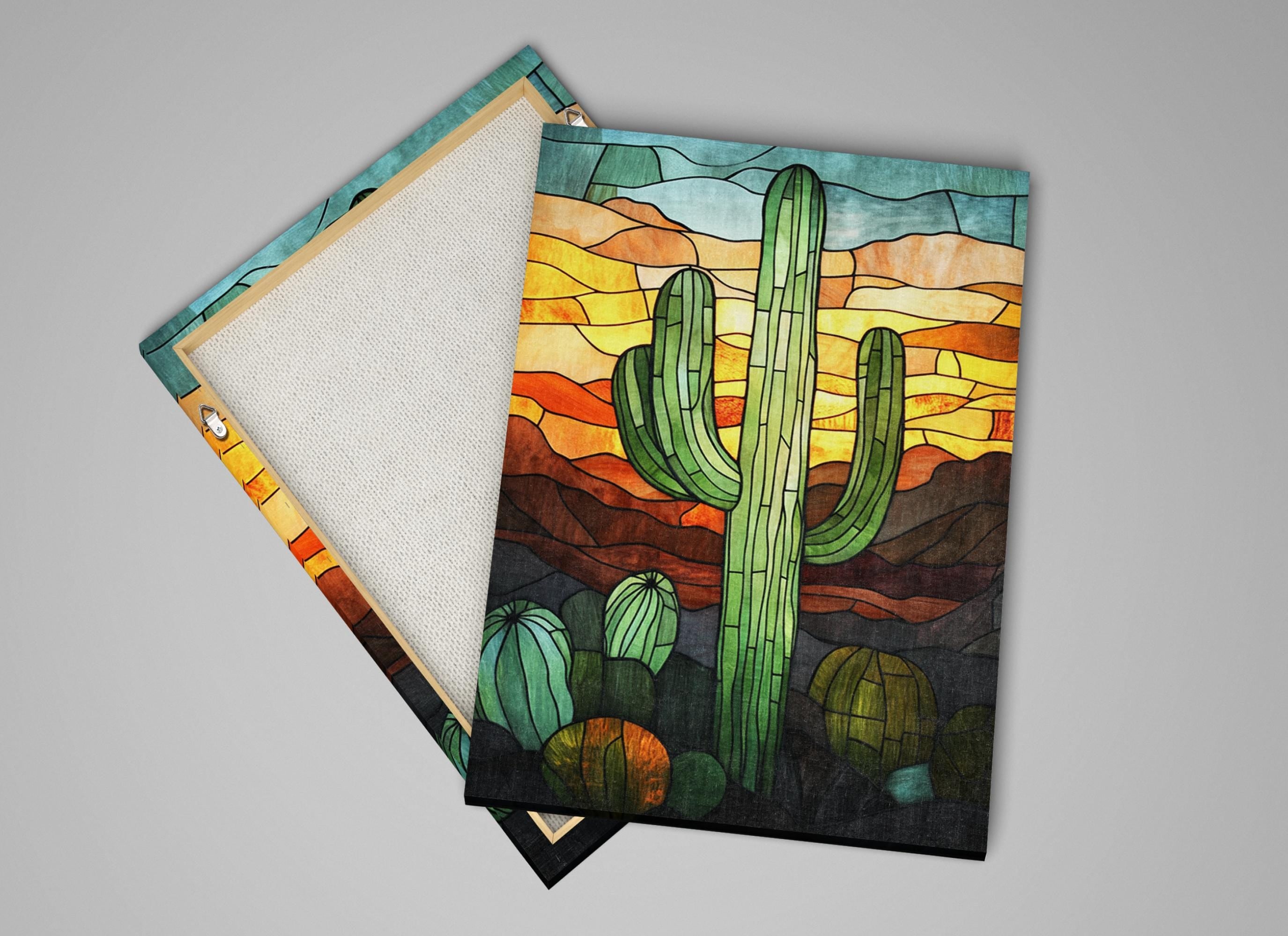 a painting of a cactus on a piece of paper