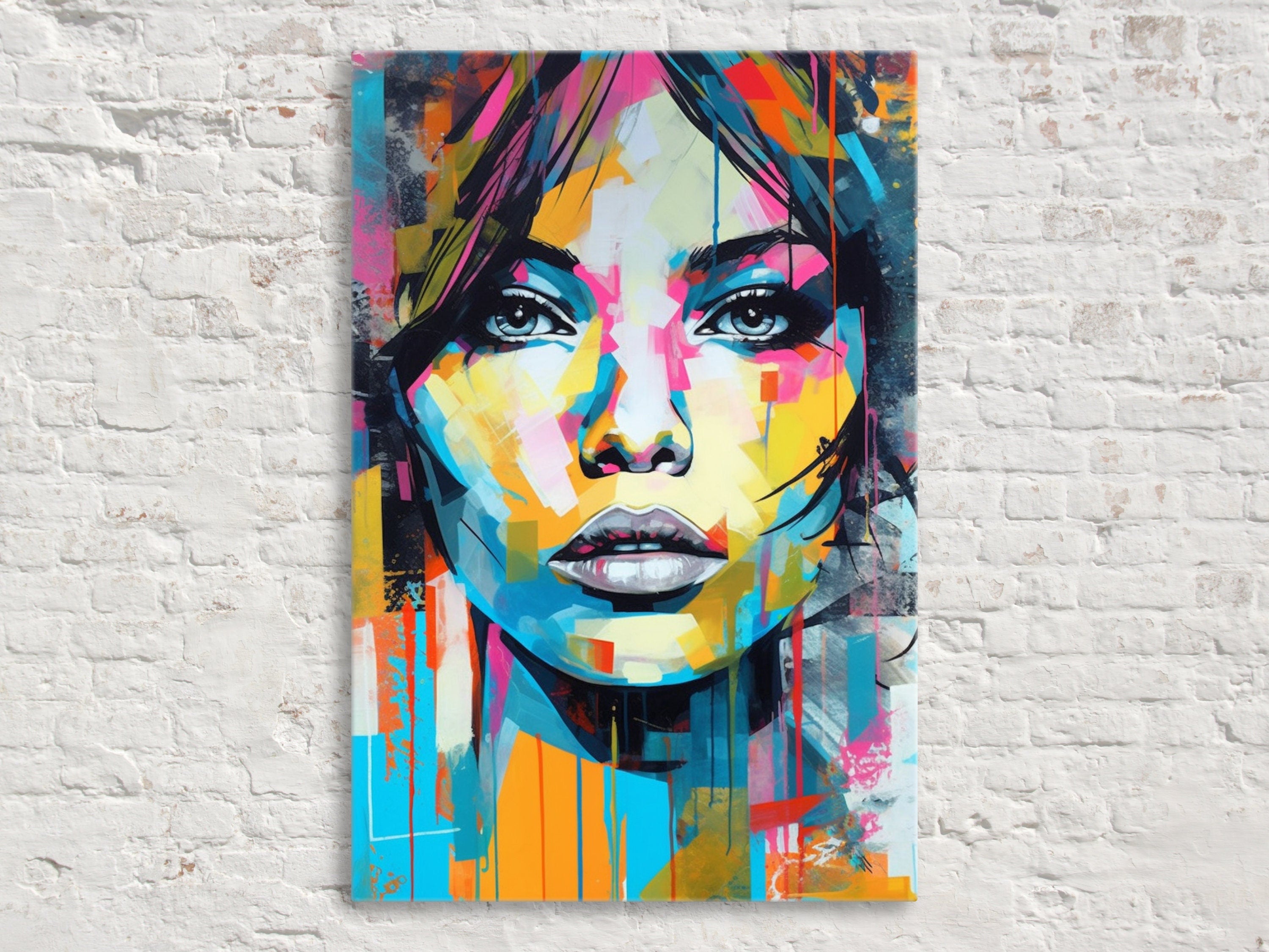 Minimal Woman Artwork – Expressive Canvas Wall Art Painting | Large Pop Art