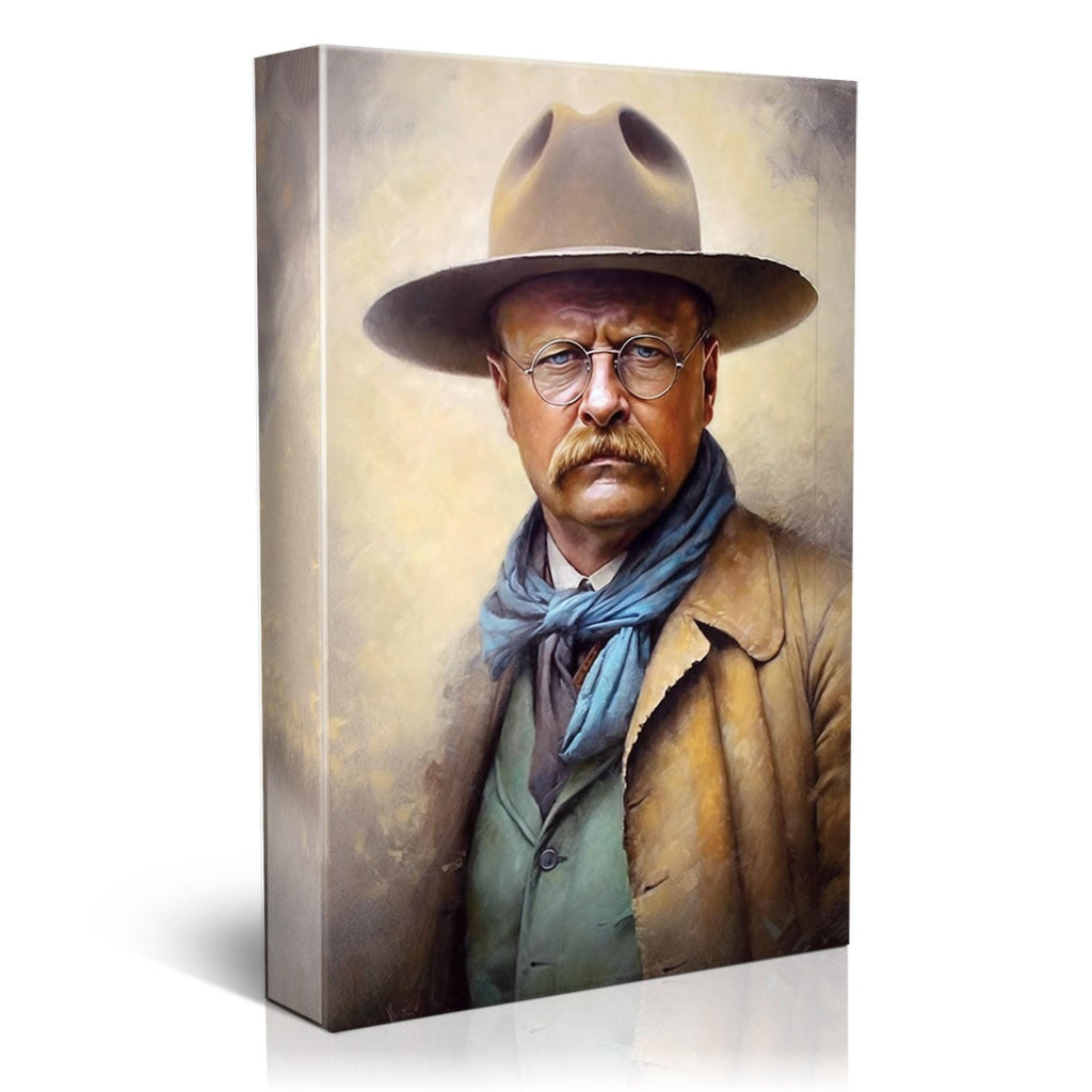 Theodore Roosevelt Portrait - Large Canvas Print | Gallery Wrapped Canvas, Political Wall Art