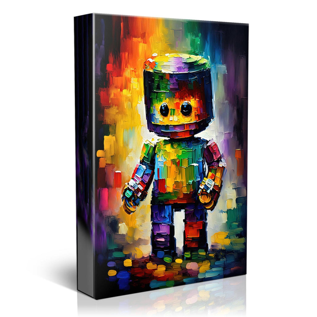 Cute Robot Art - Kids Robot Painting | Whimsical Nursery Room Decor Print