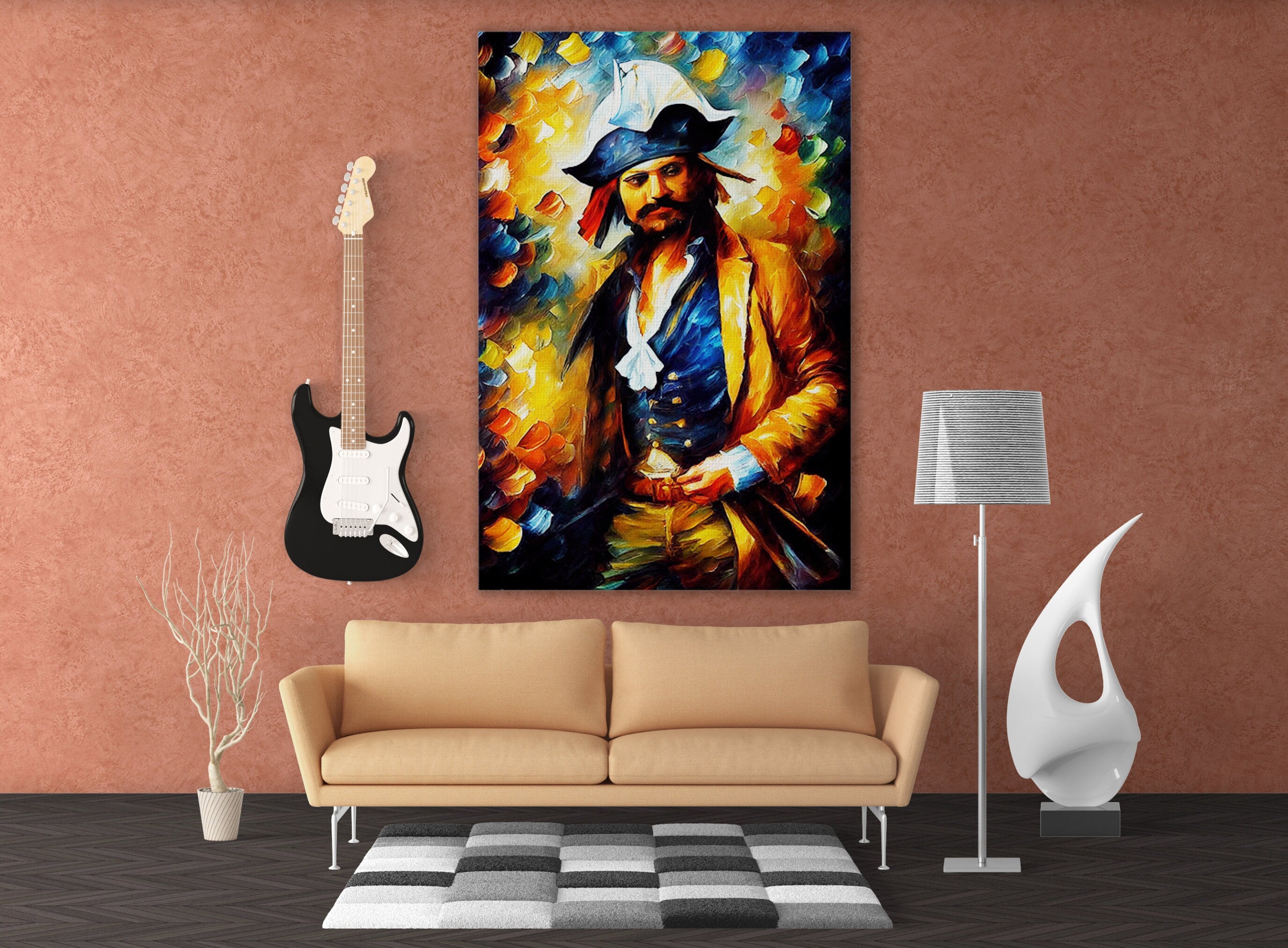 Pirate Canvas Wall Art – Colorful Oil Painting Print With Scratch Resistant Coating
