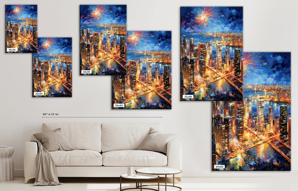NYC Canvas Wall Art - Vibrant New York City Art | Large Cityscape Canvas Print