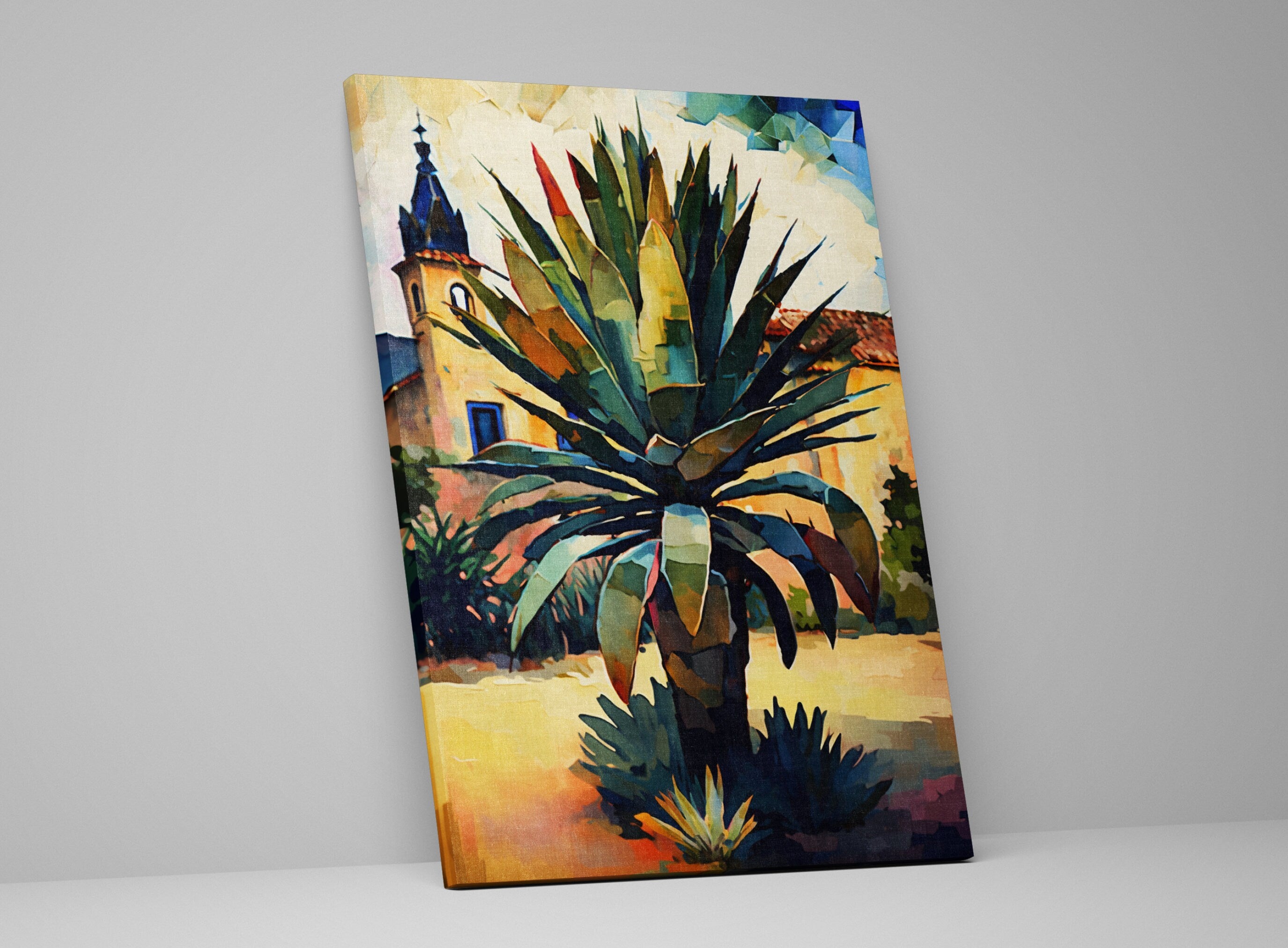 Cactus Desert Canvas | Large Giclee Art Print - Southwest Wall Art Decor