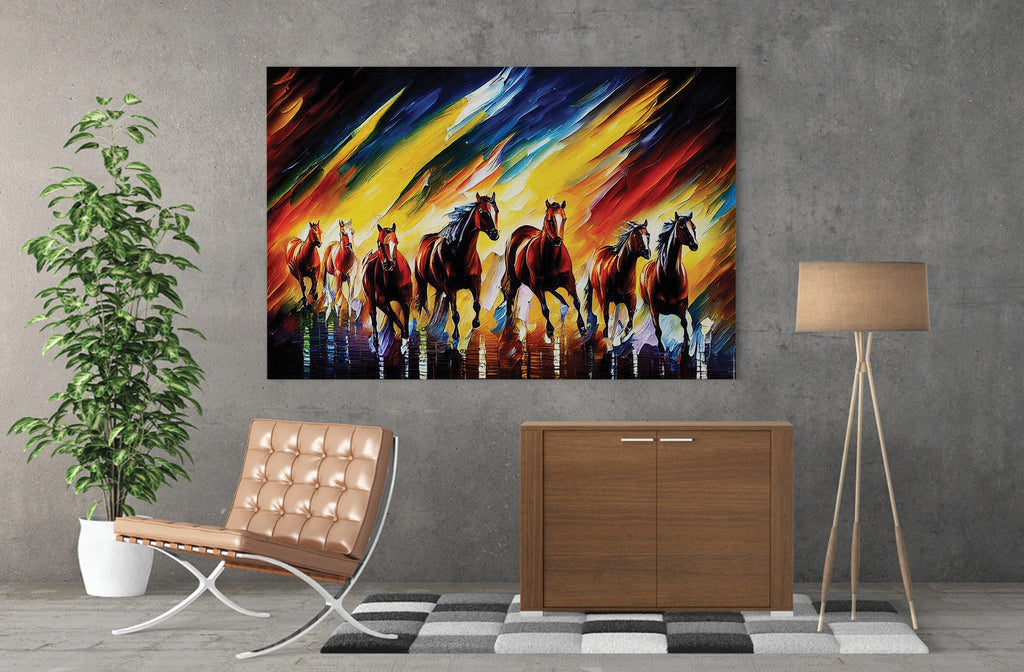 Wild Horses Canvas Print – Vibrant Horse Painting on Artist Grade Canvas