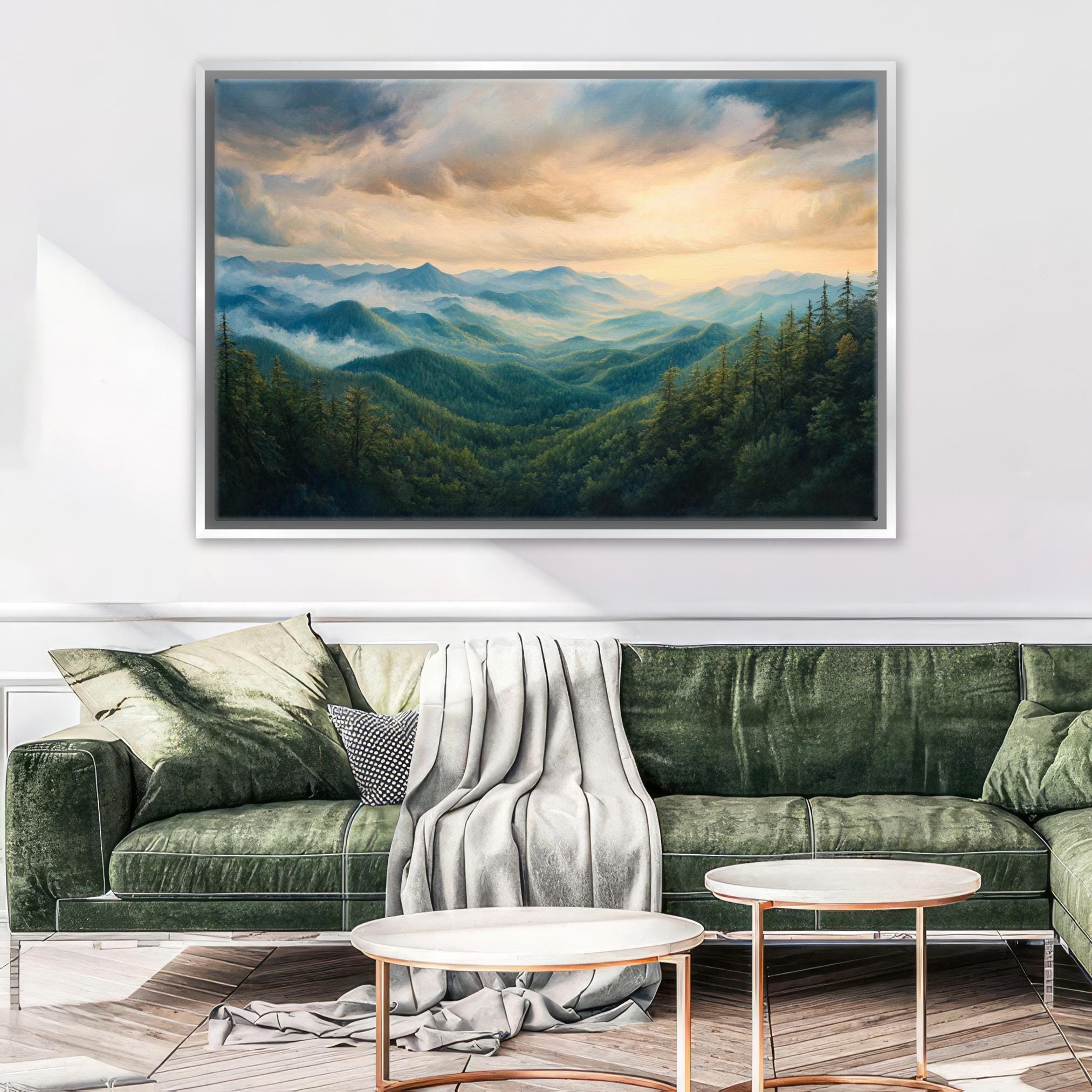 Smoky Mountain Canvas Print - Extra Large Nature Wall Art | Gallery Wrapped Canvas
