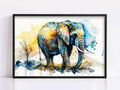 Gentle Giant: Watercolor Elephant Wall Art Print, Giclee Print on Canvas, Artist Paper, Watercolor Paper, Available in Extra Large Sizes