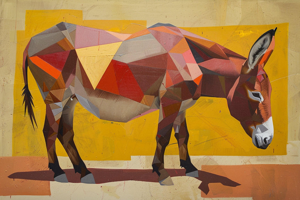 Minimalist Donkey Canvas – Rustic Texas Art | Large Gallery Wrapped Print