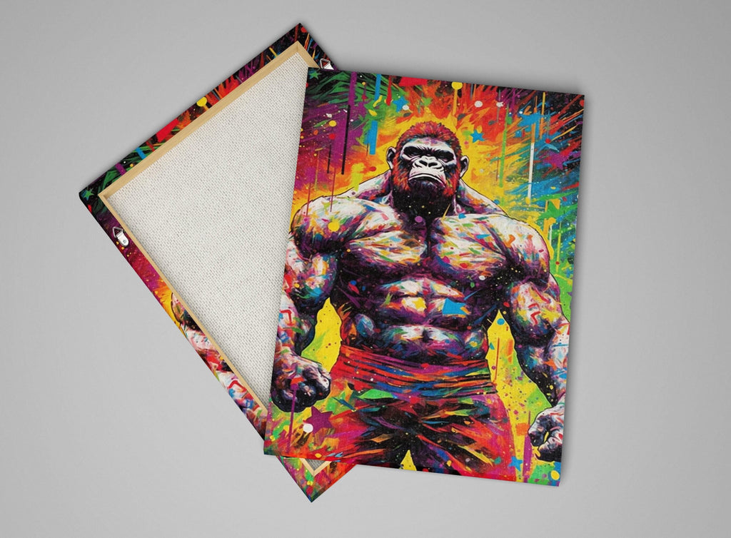 Muscle Gorilla Art - Large Canvas Art | Gallery Wrapped Bodybuilder Gym Print