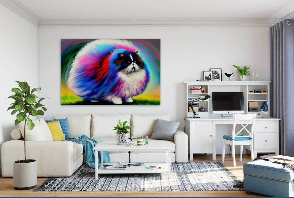 Fluffy Cat Canvas – Cute Kitten Art Print With Scratch Resistant Coating