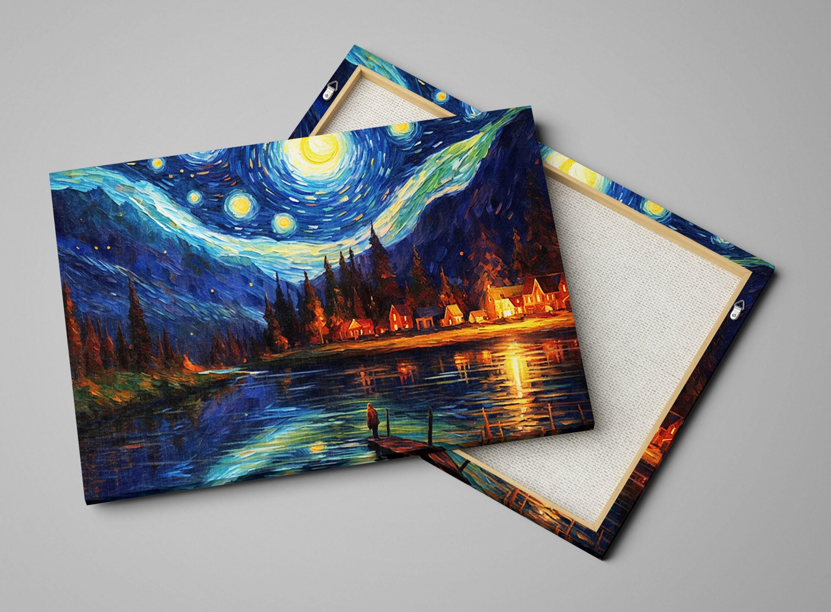 Starry Night Wall Art – Large Canvas Art, Gallery Wrapped, Ready to Hang