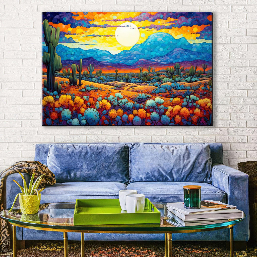 Southwest Desert Art - Vibrant Desert Landscape Painting on Large Canvas Wall Art