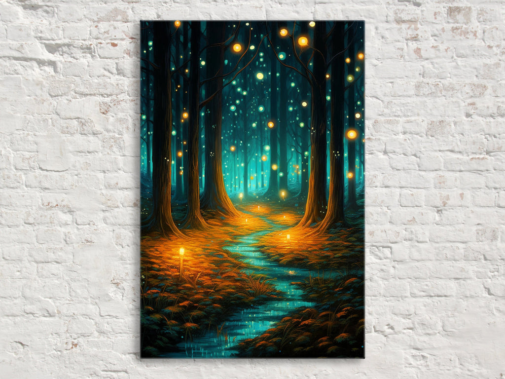 Magical Forest Canvas - Enchanted Woodland Wall Art | Gallery Wrapped Canvas Print
