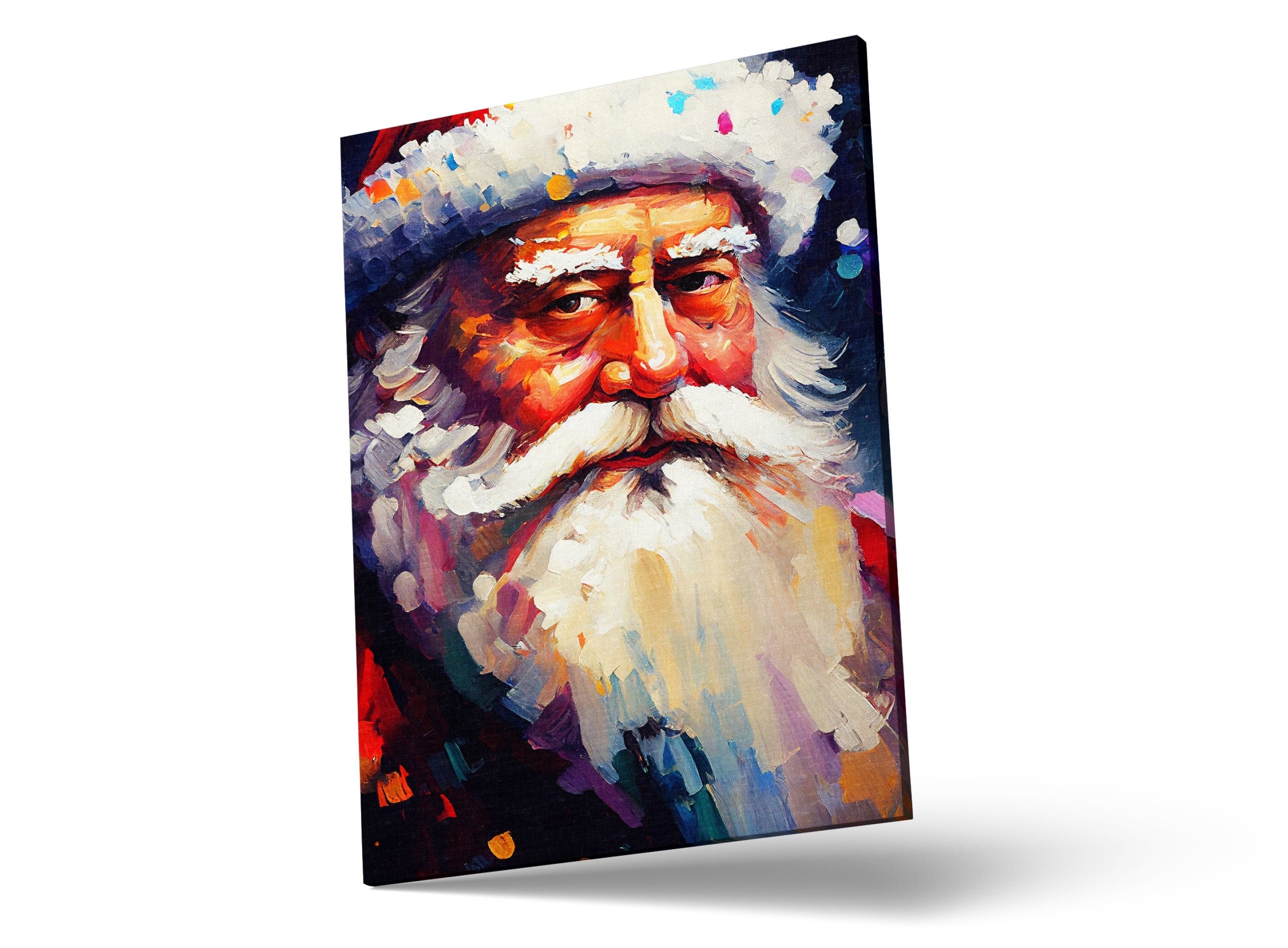 Santa Claus Canvas Print - Festive Holiday Painting | Christmas Wall Art Decor