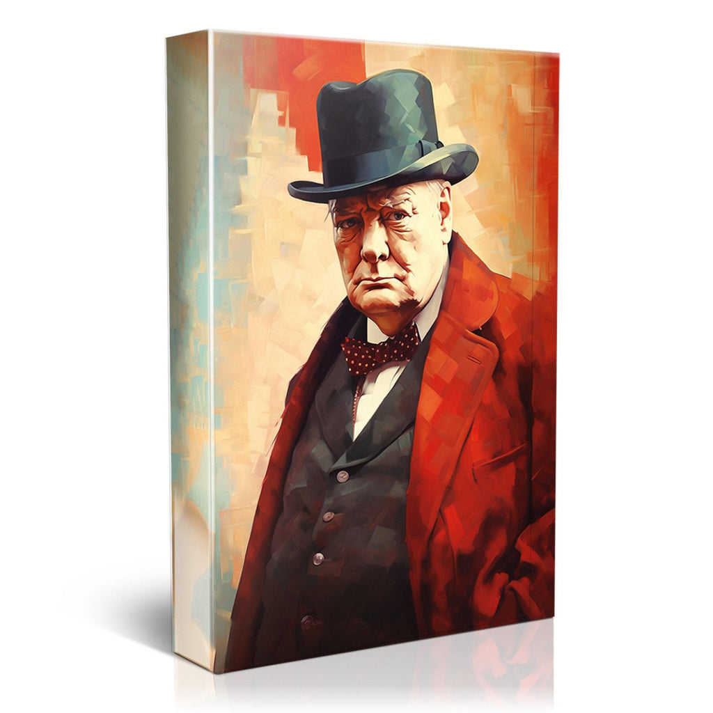Winston Churchill Art - Extra Large Gallery Wrapped Canvas With Wooden Frame