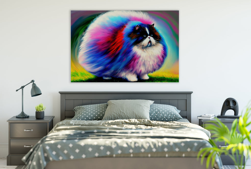 Fluffy Cat Canvas – Cute Kitten Art Print With Scratch Resistant Coating