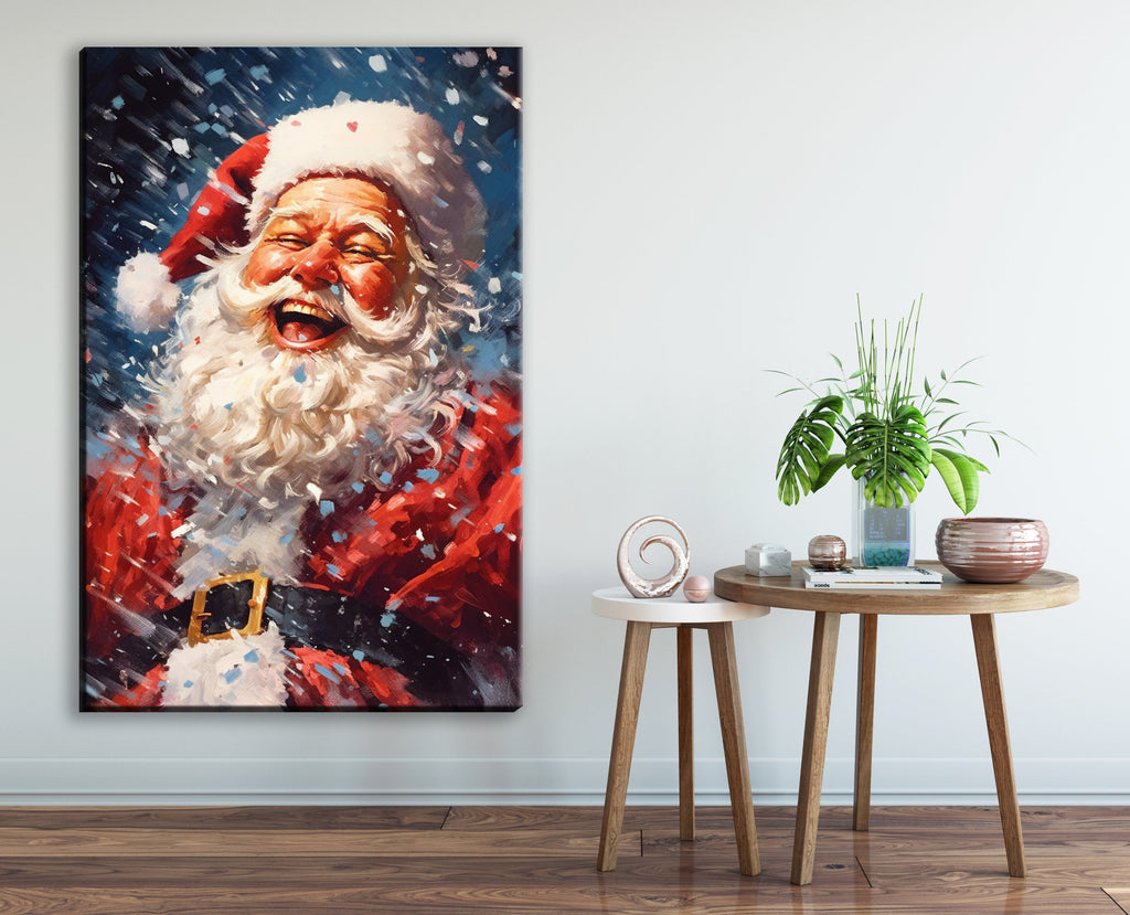 Santa Canvas Print | Classic Christmas Decor on Giclee Canvas - Ready to Hang Holiday Wall Art