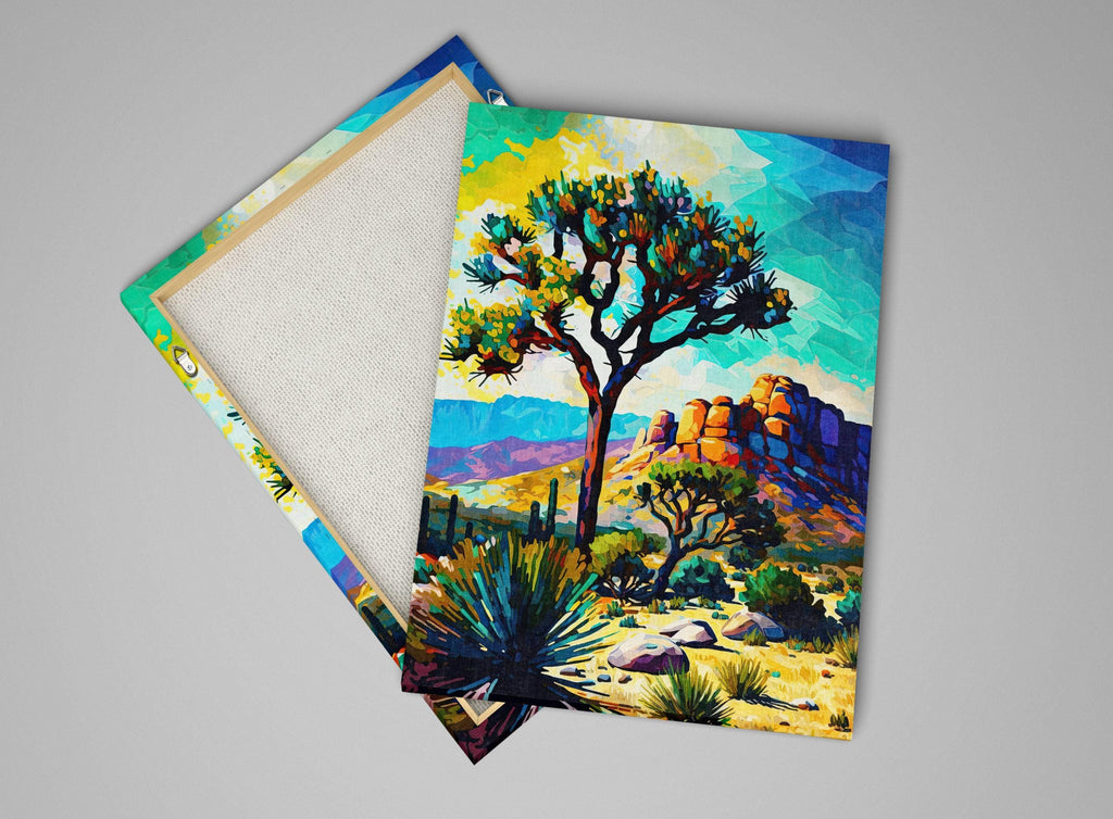 Joshua Tree Canvas Print – Southwest Landscape Painting | Vibrant Desert Art On Wood Frame