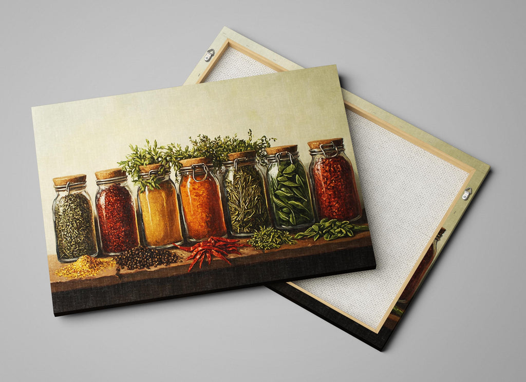 Herbs And Spices Canvas – Extra Large Wall Art | Farmhouse Kitchen Decor, Ready To Hang