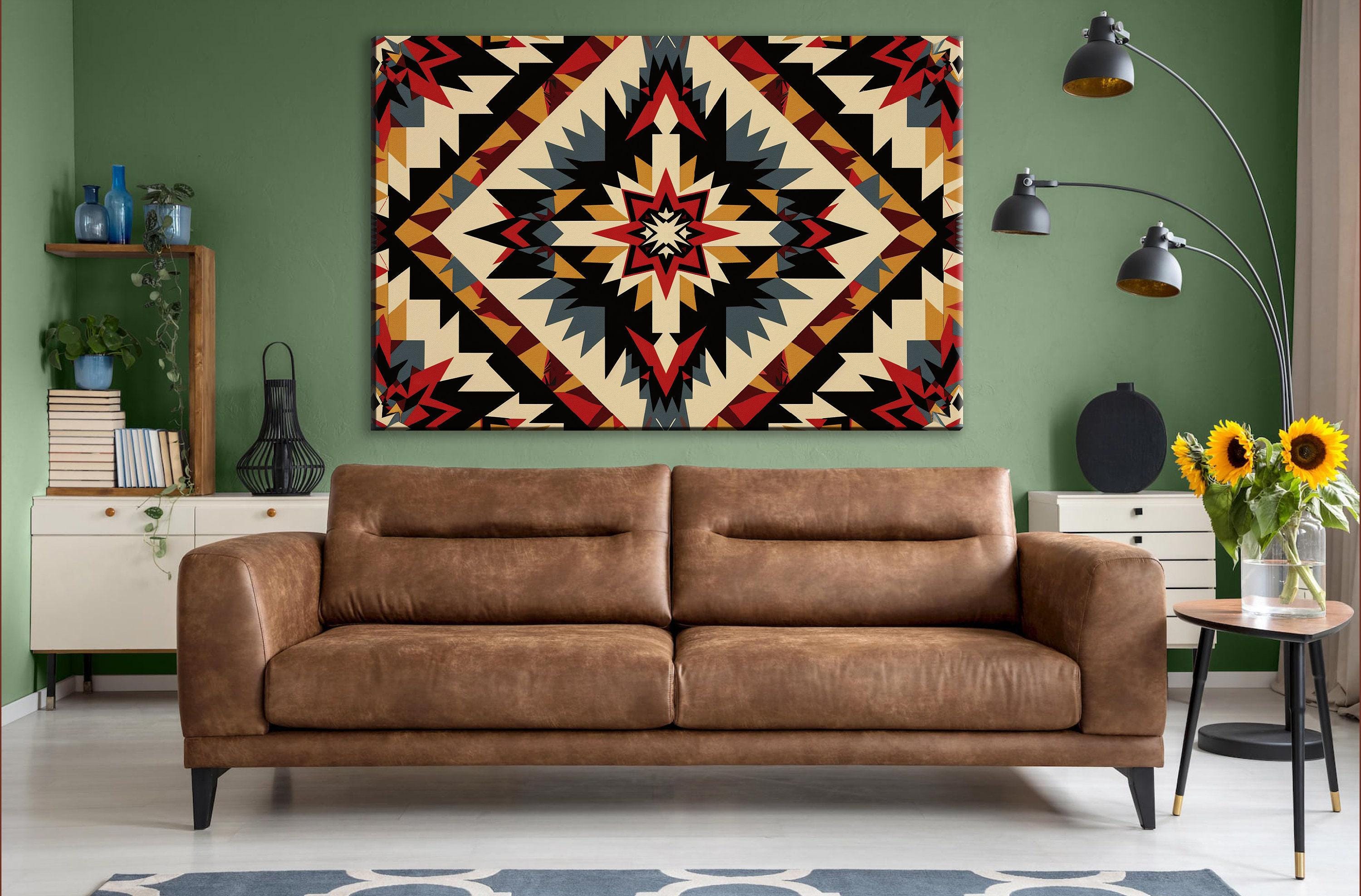 Native American Canvas – Large Tribal Wall Art on Gallery Wrapped Canvas, Ready to Hang