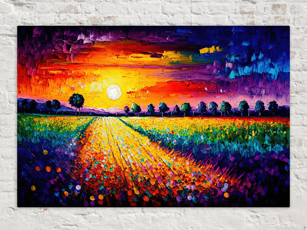 Flower Field Canvas Art – Vibrant Floral Canvas | Large Wall Art with Wood Frame