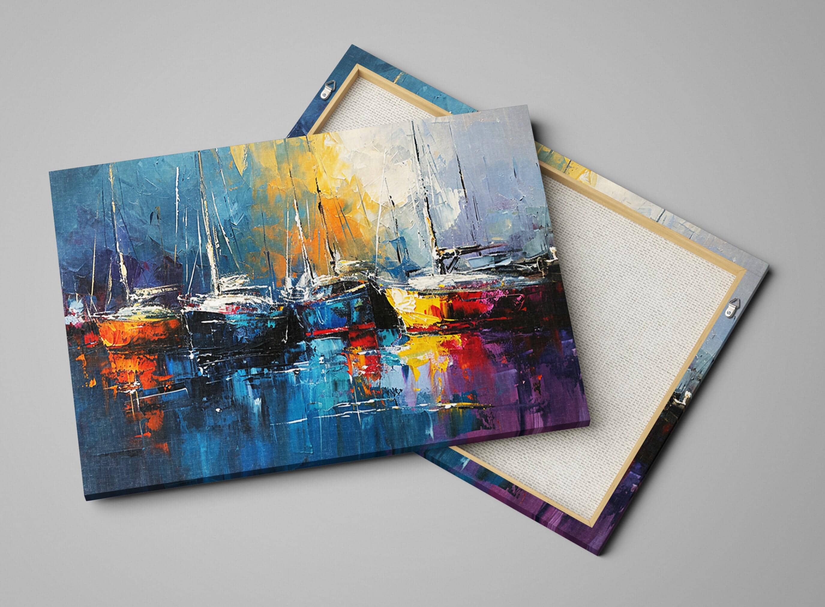 Sailboat Harbor Art - Large Canvas Sailboat Print | Nautical Decor Art, Coastal Home Decor